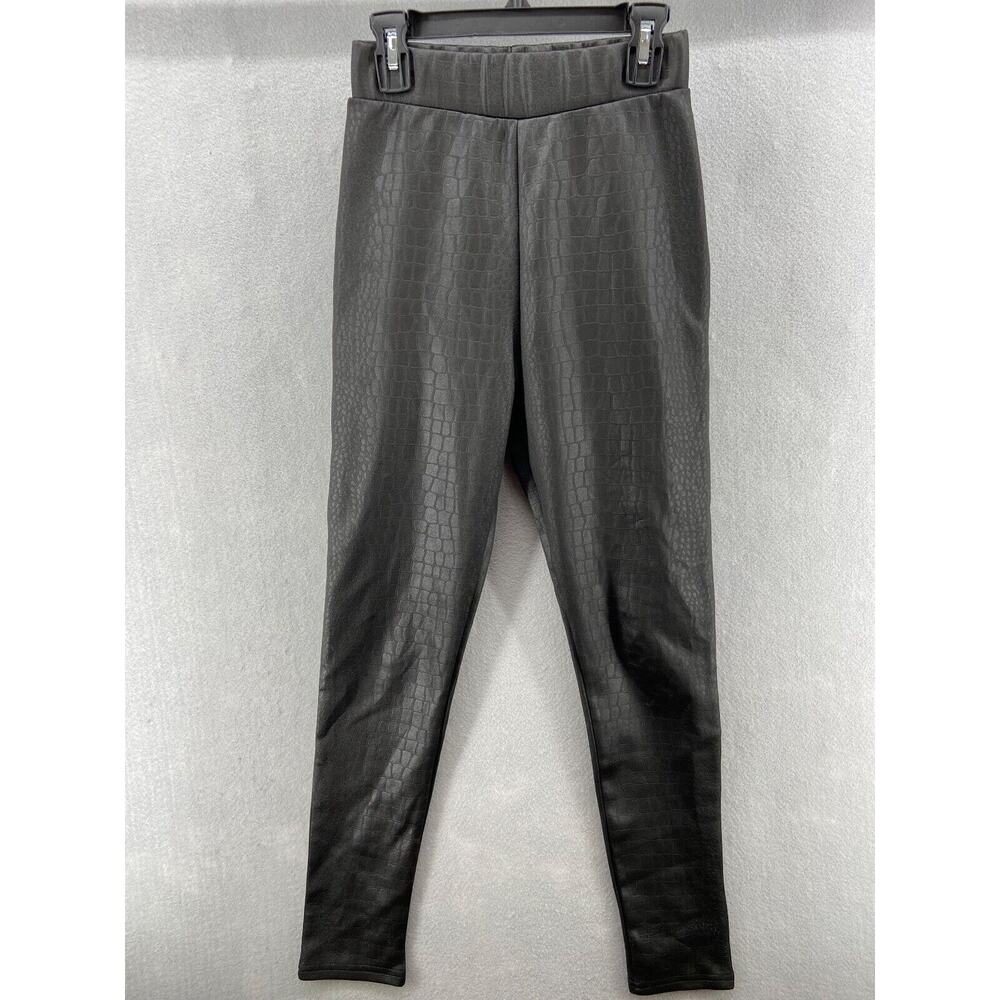 TOPSHOP Leggings Womens Sz 2 Black Faux Snake‎ Stretch High Rise Comfort